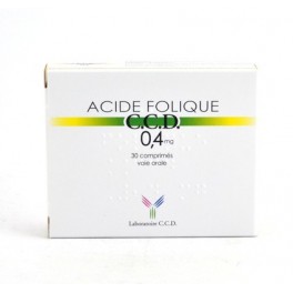 ACIDE FOLIQUE CCD 0,40MG 30 COMPRIMES ACIDE FOLIQUE CCD 0,40MG 30 COMPRIMES