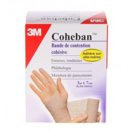 COHEBAN BANDE COHESIVE BLANCHE 7CMX3M 