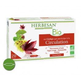 HERBESAN PHYTO COMPLEXE GINKGO CIRCULATION BIO SOLUTION BUVABLE 20 AMPOULES