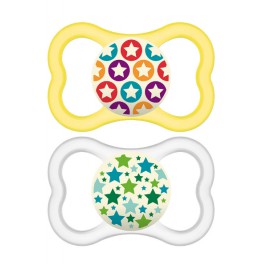 MAM AIR NUIT SUCETTE SILICONE +18 MOIS BOÎTE DE 2