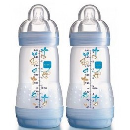 MAM DUO BIBERON ANTI-COLIQUE 260ML BLEU MAM DUO BIBERON ANTI-COLIQUE 260ML BLEU