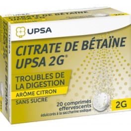 CITRATE BETAINE UPSA 2G CITRON 20 COMPRIMES