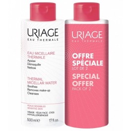 URIAGE EAU MICELLAIRE THERMALE PEAU SENSIBLE 500MLX2