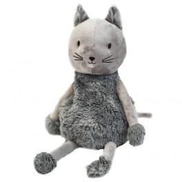 BOUILLLOTTE COZY PELUCHE CHAT GRIS