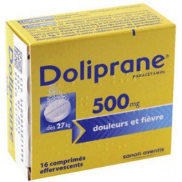DOLIPRANE 500MG, 2x8 comprimés effervescents DOLIPRANE 500MG, 2x8 comprimés effervescents