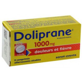 DOLIPRANE 1000MG, 8 comprimés effervescents DOLIPRANE 1000MG, 8 comprimés effervescents