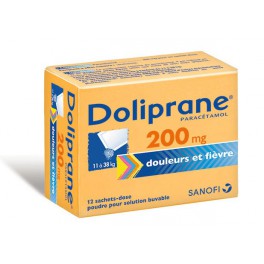 DOLIPRANE 200MG, 12 sachets poudre 12-16KG