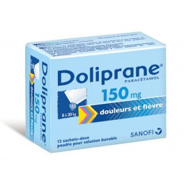 DOLIPRANE 150MG, 12 sachets poudre 8-12KG