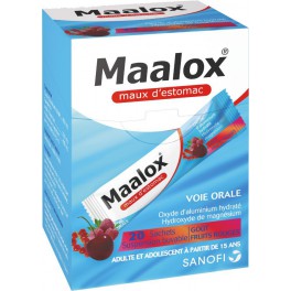 MAALOX Maux d'estomac, 20 Sachets, fruits rouges
