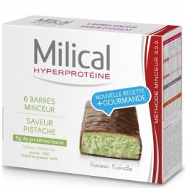 MILICAL 6 BARRES HYPERPROTEINES CHOCOLAT/PISTACHE