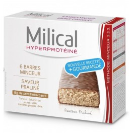 MILICAL BARRES HYPERPROTEINES PRALINE ETUI 6 MILICAL BARRES HYPERPROTEINES PRALINE ETUI 6