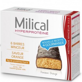 MILICAL BARRES HYPERPROTEINES CHOCOLAT/ORANGE 6