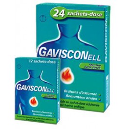 GAVISCONELL MENTHE SANS SUCRE 24 SACHETS