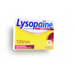 LYSOPAINE 20MG CITRON SANS SUCRE 18 PASTILLES