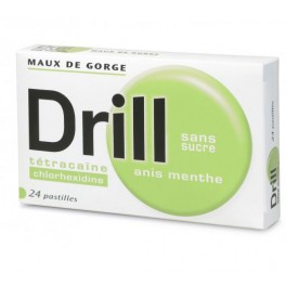 DRILL, 24 pastilles goût  ANIS MENTHE sans sucre 