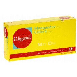 OLIGOSOL MN-CU, 28 ampoules buvables 2ML OLIGOSOL MN-CU, 28 ampoules buvables 2ML