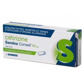 CETIRIZINE SANDOZ CONSEIL 10MG