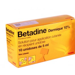 BETADINE 10%, solution locale, 10 doses 5ML BETADINE 10%, solution locale, 10 doses 5ML