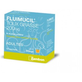 FLUIMUCIL EXPECTORANT 200MG, 18 sachets adulte