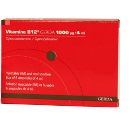 GERDA VIT B12 1000µg, 6 ampoules 4ML GERDA VIT B12 1000µg, 6 ampoules 4ML