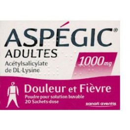 ASPEGIC 1000MG, poudre buvable, 20 sachets