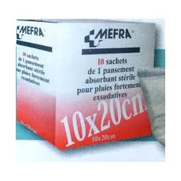 MEFRA , 10 pansements absorbants stériles 10X20 