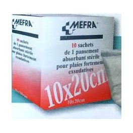 MEFRA , 10 pansements absorbants stériles 10X20 MEFRA , 10 pansements absorbants stériles 10X20