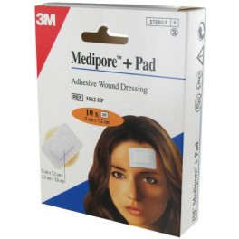 MEDIPORE+ PAD 10 PANSEMENTS 5X7.2CM 