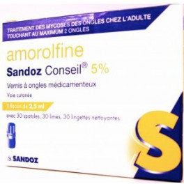 AMOROLFINE SANDOZ CO 5% VERN2ML5