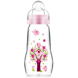 MAM BIBERON VERT TETINE DEBIT 2 260ML ROSE*1