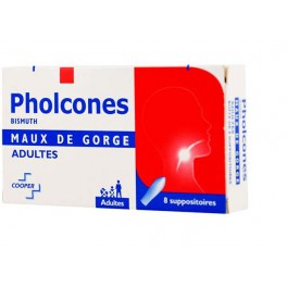 PHOLCONES BISMUTH 8 SUPPOSITOIRES ADULTES