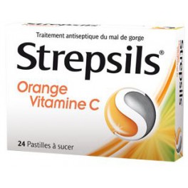 STREPSILS, 24 PASTILLES ORANGE VITAMINE C