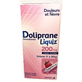 DOLIPRANE LIQUIZ 200MG 12 SAC FRAISE