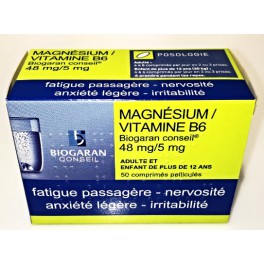 MAGNESIUM VITAMINE B6 BIOGARAN 