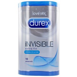 DUREX INVISIBLE 10 PRESERVATIFS EXTRA FIN SENSIBILITE ULTIME