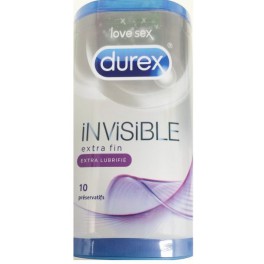 DUREX INVISIBLE 12 PRESERVATIFS EXTRA FIN EXTRE LUBRIFIE 