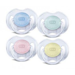 AVENT 2 SUCETTES EN SILICONE TRANSPARENTES 0-6MOIS (2 MODELES)