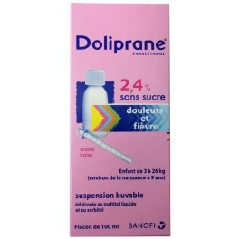 DOLIPRANE 2,4%, suspension buvable nourrissons 100ML DOLIPRANE 2,4%, suspension buvable nourrissons 100ML