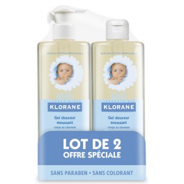 KLORANE BEBE GEL DOUCEUR MOUSSANT CORPS ET CHEVEUX 2X500ML